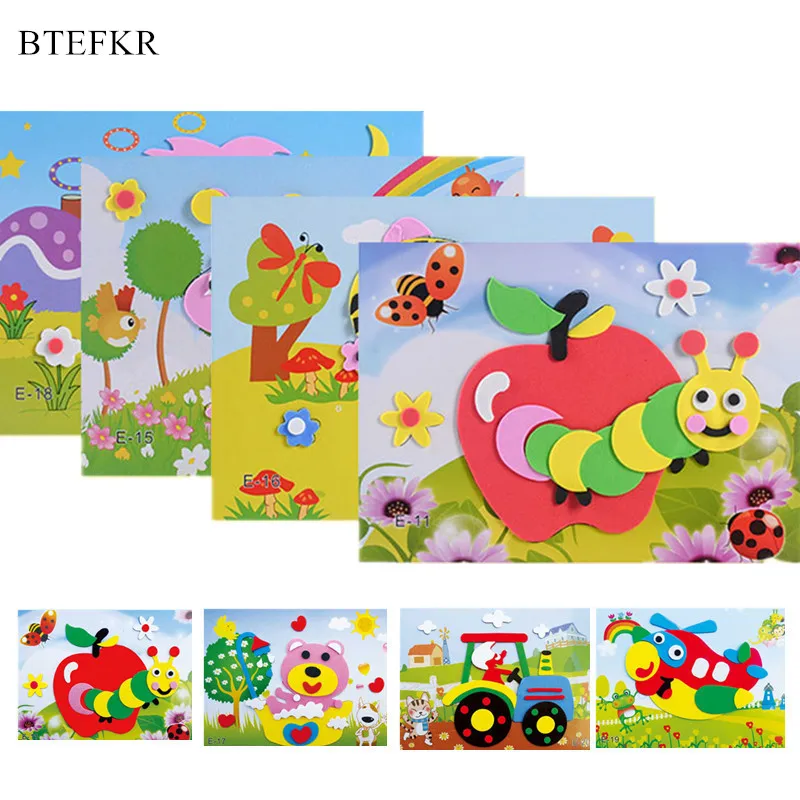 

3D наклейка из вспененного этилвинилацетата, пазл, игрушки «сделай сам», Мультяшные животные, дизайн, пазл серии Обучающие Игрушки для раннего развития для детей
