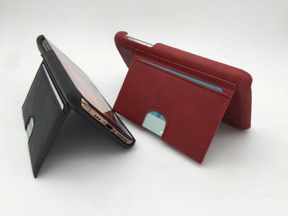VNSTRIP кожаный Vinatge элегантный чехол с подставкой для телефона и карманом карт iPhone X