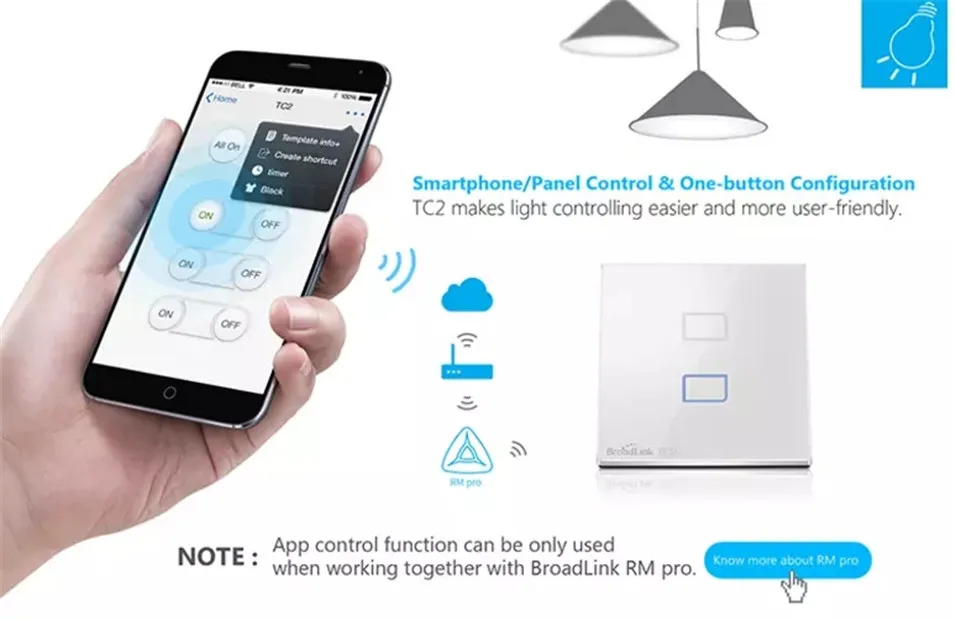 Broadlink TC2 1 2 3 банда Умный дом WiFi светильник переключатель 170-240 В стеклянная панель беспроводной сенсорный переключатель дистанционное управление RM03 RM Pro