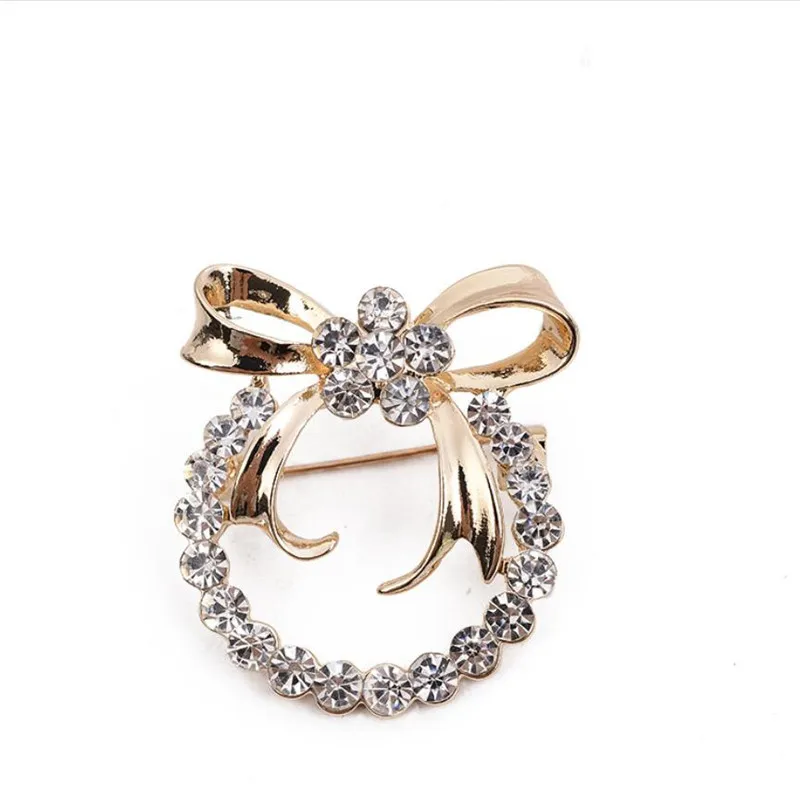 

Sunmall rose gold and white Color high quality exquisite brooch clothing accessories brooch single bowknot Girl brooch