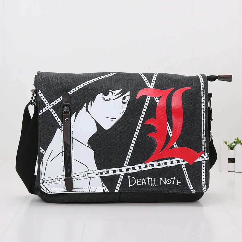 Death note Аниме Наруто Uzumaki Холщовая Сумка Черный Дворецкий Примечание смерти атака на Титанов сумка на плечо Слинг Сумка школьная Косплей игрушка сумка - Высота: Death note