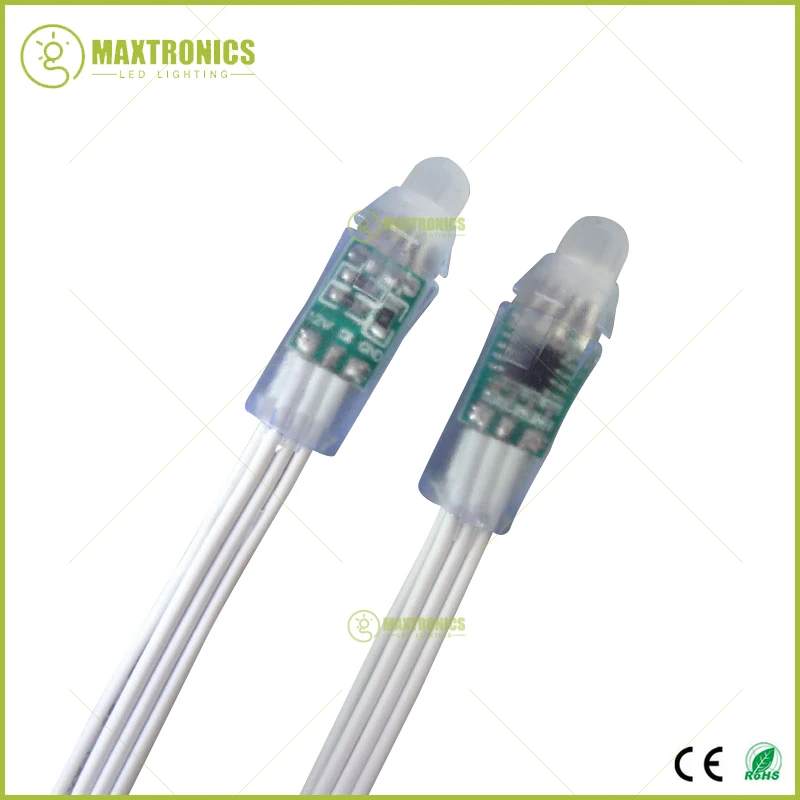 50 шт. DC5V/DC12V 12 мм WS2811 IC RGB светодиодный модуль белый провод водонепроницаемый IP68