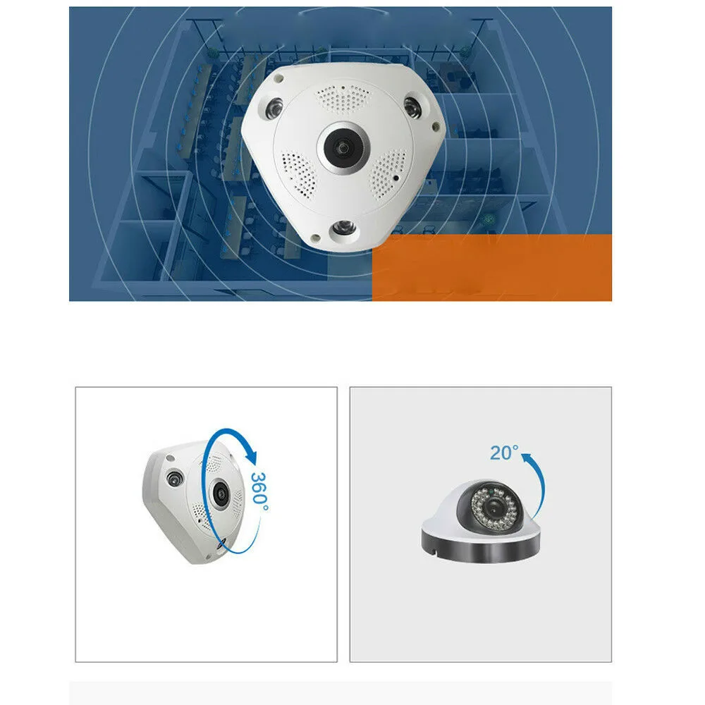 Панорамная IP камера видеонаблюдения с углом обзора 360 градусов 1.3MP/3MP/5MP