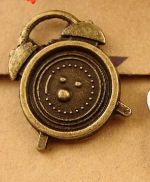 

100pcs charm Alarm clock pendants 17.5*13.5MM 1.4g Antique silver bronze Accessories Handmade earrings bracelet necklace Jewelry