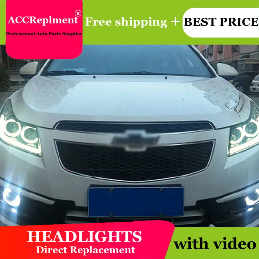 Автомобильный Стайлинг для фар Cruze 2009-2014 светодиодный DRL Объектив двойной луч H7 HID