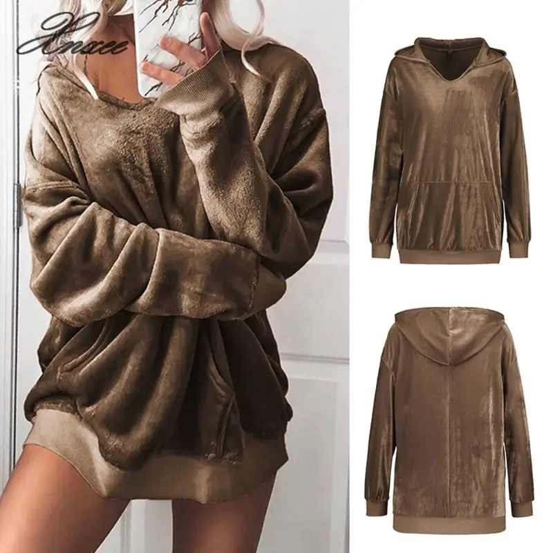 Outerwear &amp Coats Jackets Womens Hooded Soft Jumper Pullover Hoodie Sweatshirt coats and jackets women 2020 | Женская одежда