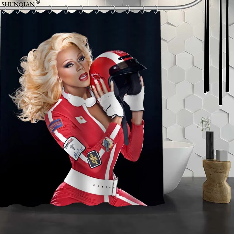 

New Rupaul's Custom Shower Curtain Waterproof Fabric Bath Curtain Polyester Fabric Bathroom Curtain 18-4.11