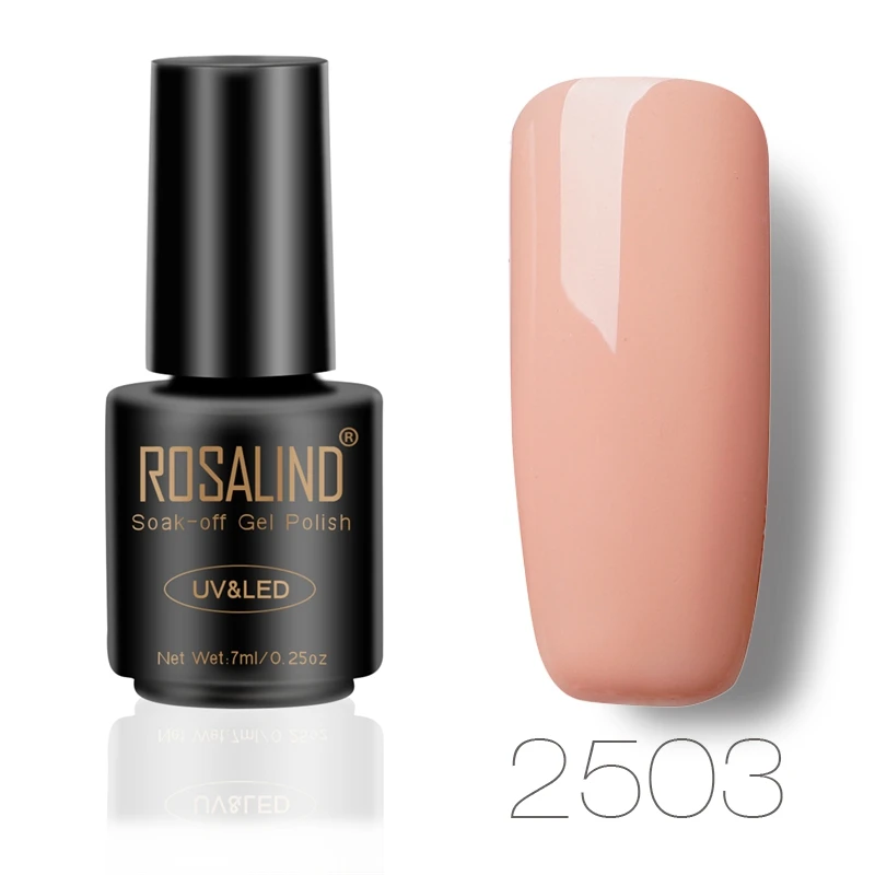 2503 Гель ROSALIND 1S 7 мл, Гель-лак для ногтей телесного цвета, серия для дизайна ногтей, маникюра, замачиваемый, УФ светодиодный, стойкий Гель-лак - Цвет: 2503