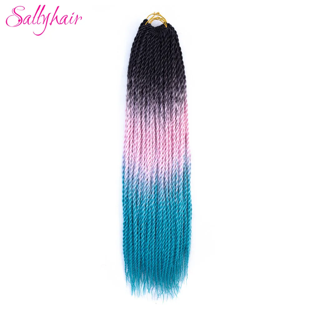 Sallyhair, 20 прядей, сенегалы, закрученные, вязанные, плетенные волосы для наращивания, высокая температура, синтетические, вязанные, Омбре, плетенные волосы - Цвет: 4/30HL