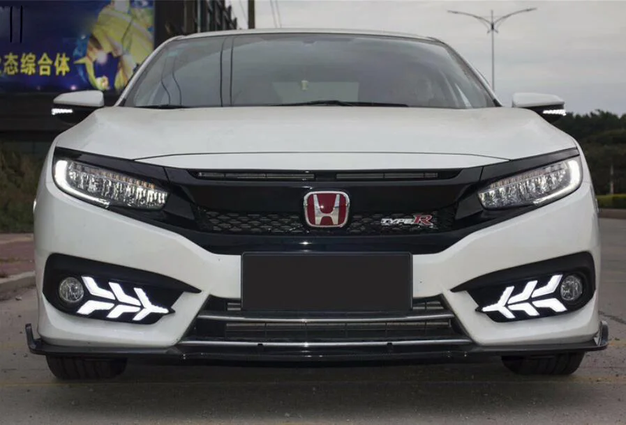 Один комплект автомобильных аксессуаров для Honda Civic дневные огни 2016 2017 2018