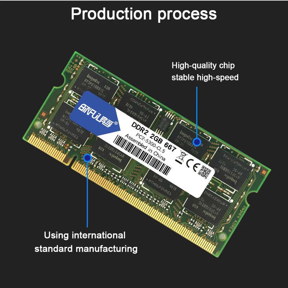 Binful DDR2 ноутбук 2 Гб 667 МГц PC2-5300 Память Ram sodimm 1 8 V | Компьютеры и офис