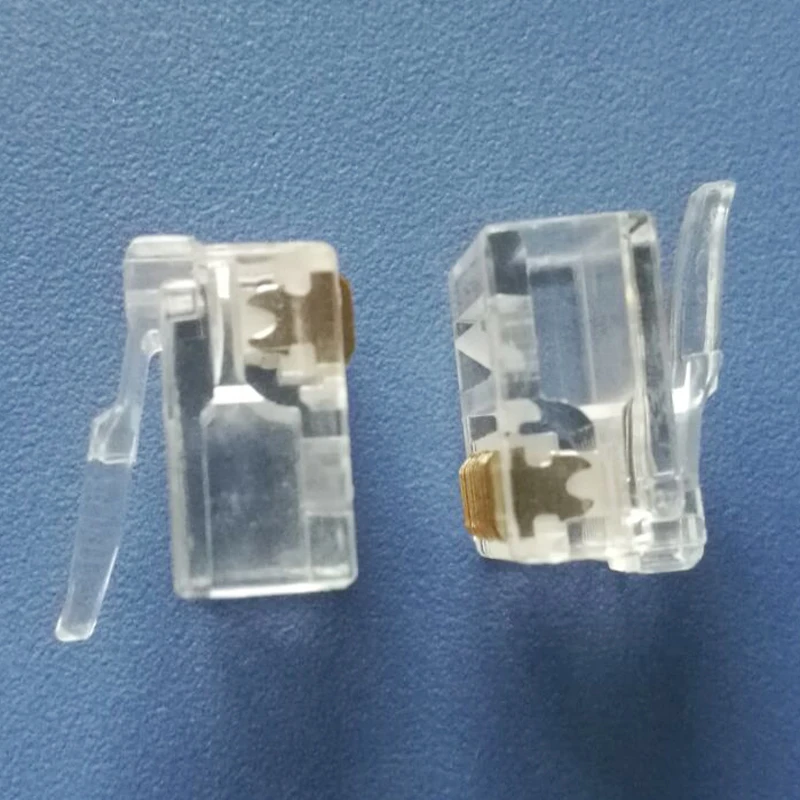 200X Короткий разъем RJ45 8P8C позолоченная модульная кристальная головка высокого
