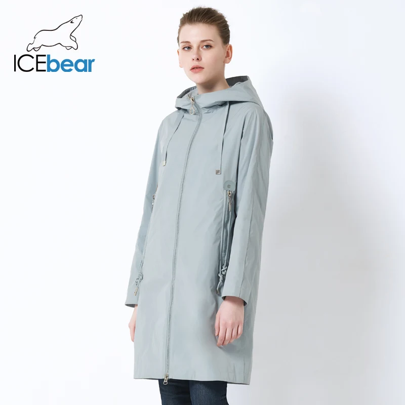 ICEbear 2021 новый женский пиджак с капюшоном высокого качества длинный большой