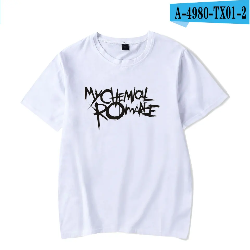 white Забавная Мужская футболка My Chemical Romance футболки Для мужчин прохладный и модные женские туфли/Для мужчин одноцветное с круглым О-образным вырезом футболки с коротким рукавом - Цвет: white