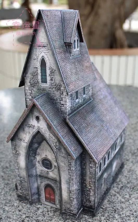 Средневековые здания 1: 87 Лесная часовня 3D бумажная модель Сделай Сам ручной работы