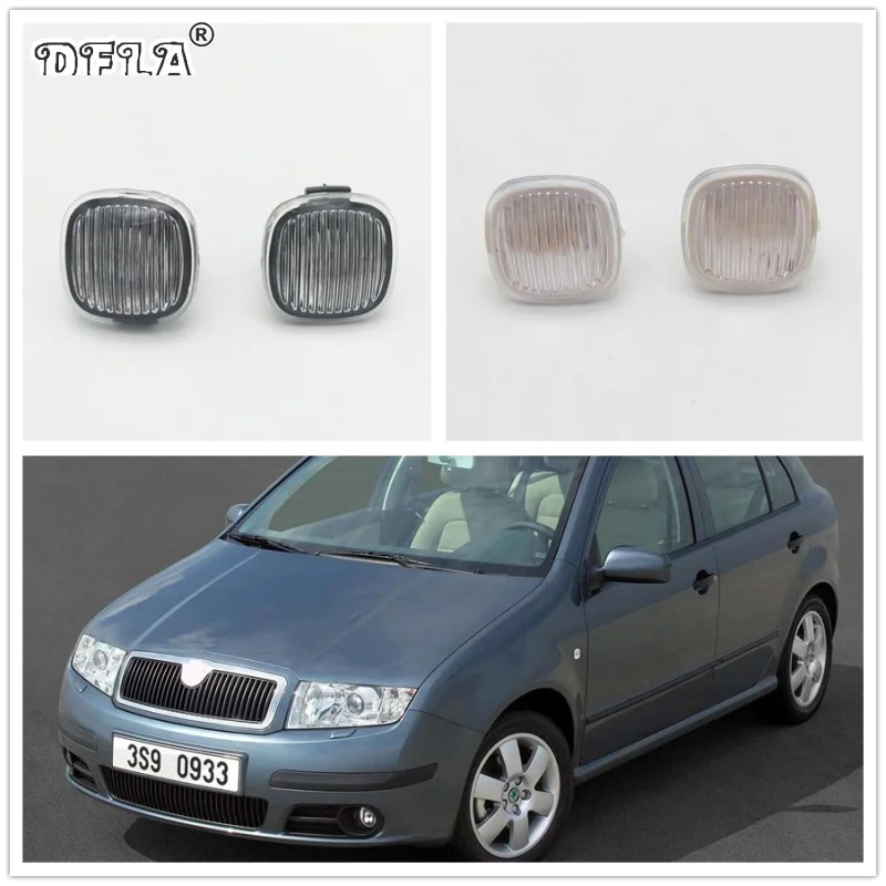 2 шт. для Skoda Fabia MK1 2005 2006 2007 2008 автомобильный Стайлинг боковой маркер поворотник сигнальный светильник лампа повторитель