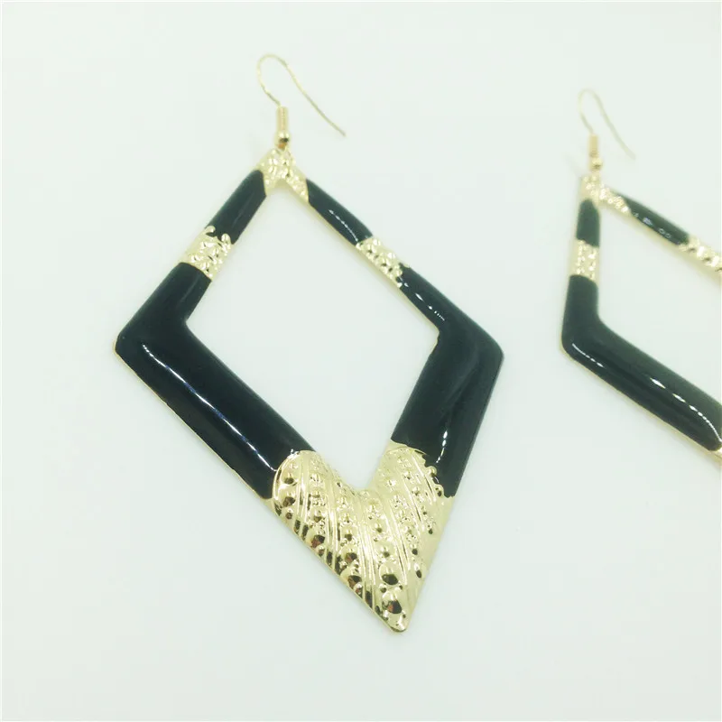 Yiwu Ethnic Big Red Earrings Geometric Metal Women Iron Alloy Blue Black Earring For Best Gift | Украшения и аксессуары