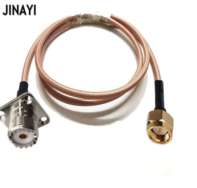 SMA штекер к UHF SO239 гнездо с 4 отверстиями фланцевый панельный разъем RF коаксиальный
