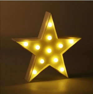 star Yellow Светодиодный ночник, настольная лампа, светящаяся лампа, единорог, фламинго, Сказочная лампа, уличная гирлянда, рождественские, для дома, вечерние, романтическое украшение - Цвет: star Yellow
