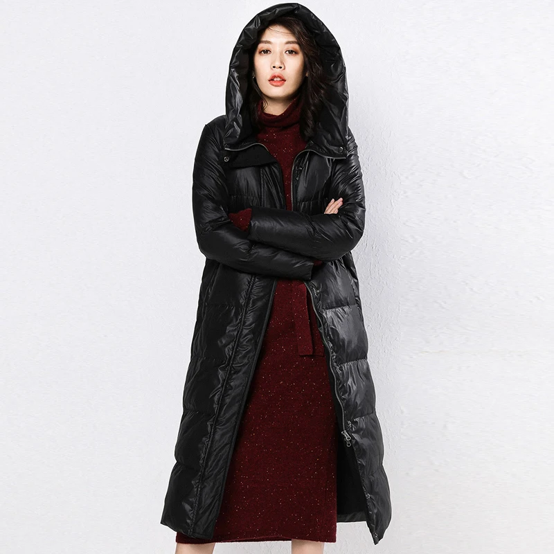 Winter Jacket Women Long Parka Thick Duck Down Coat 2019 Solid Hooded Warm Parkas Snow Waterproof Outwear | Женская одежда