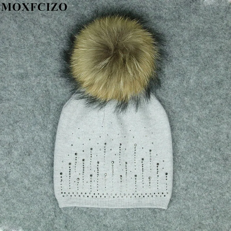Стразы двухэтажные вязаный шерстяной кашемир зима Шапки Для женщин Кепки