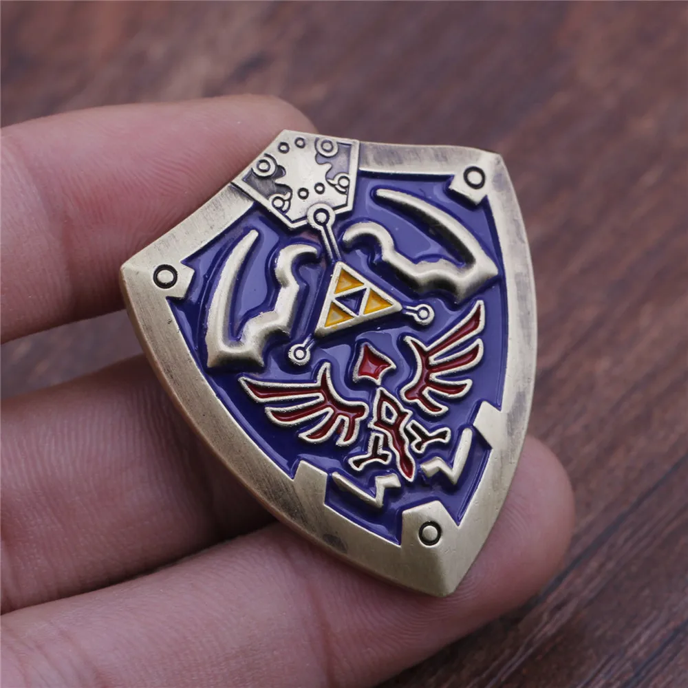 Легенда о Зельде щит значок брошь 2 вида цветов аниме мультфильм крутой медаль
