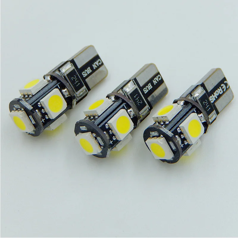 1X лампочки для автомобилей T10 LED W5W 5050 5SMD ширина лампы CANBUS номерной знак задний
