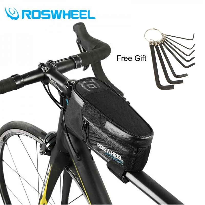 

ROSWHEEL 2021 New Bike Bicycle Front Frame Top Tube Bag Bycicle Cycling Accessories 1.5L 100% Waterproof In Stock