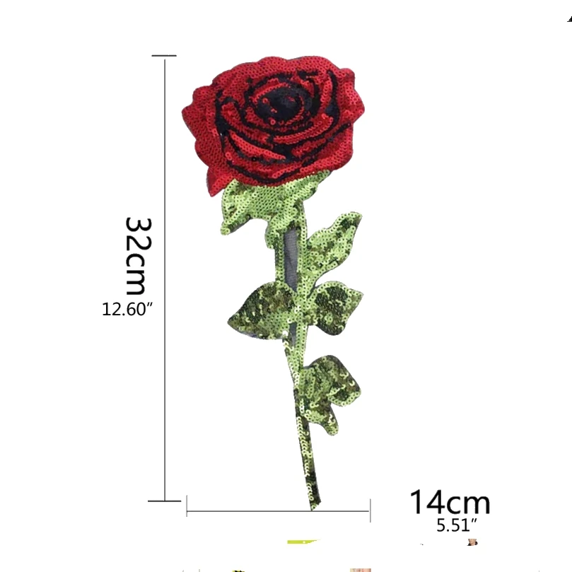 Блестки роза цветок железа на заплатках для одежды джинсовая куртка парчи Cheongsam