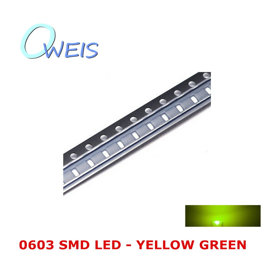 

50PCS 0603 normal yellow green SMD LED 1608 GREEN LED indicator sign light emitting diode light beads lamp FREE SHIPPING