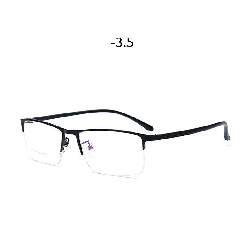 black myopia 3.5 Zilead полуоправа анти-синий светильник очки для близорукости Ретро Классические мужские Бизнес близорукие очки унисекс-0,75 до-4,0 - Цвет оправы: black myopia 3.5