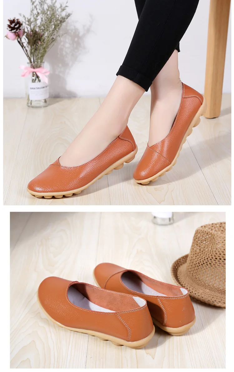 Plus size 11/12 ladies slip on loafers shoes woman trendy summer female flats white genuine leather shoes