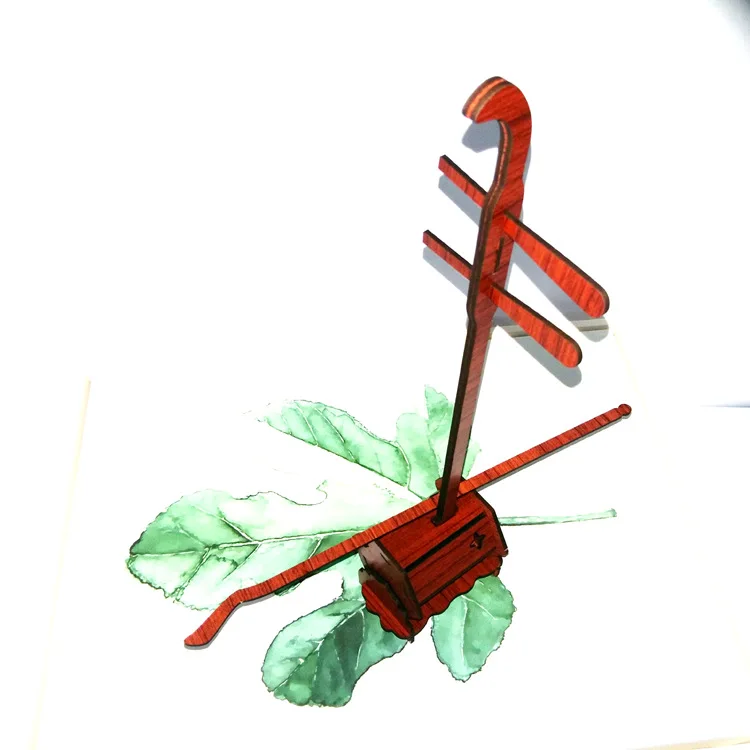 3D Деревянный Китайский инструмент Пазлы китайский Erhu DIY модель сборки щипковые