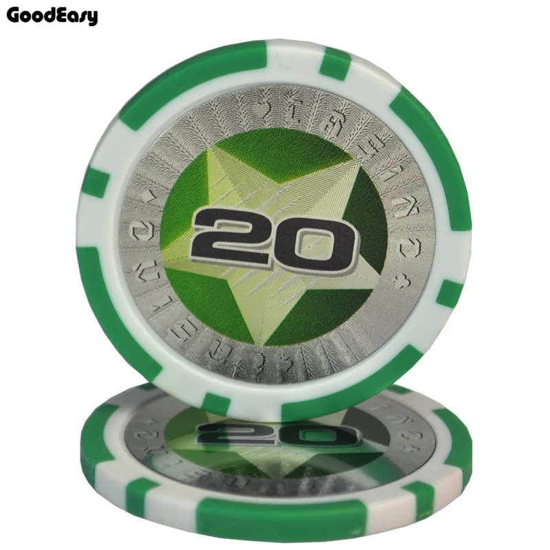 20 5 шт./компл. мульти-col 11,5g ABS железа внутри Casino Chips в форме фишек Казино холдем Монте Карло для покера покерных фишек казино аксессуары - Цвет: 20