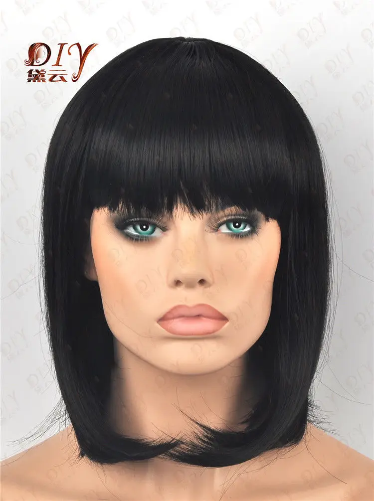 Xd j001709 черный короткие новый секси леди лпп естественное прямой парик Cos ну