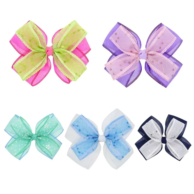 5 Colors Ribbon Bows Clips Hairpin Girl's Hair bows Boutique Clip Headware Kids Accessories | Детская одежда и обувь