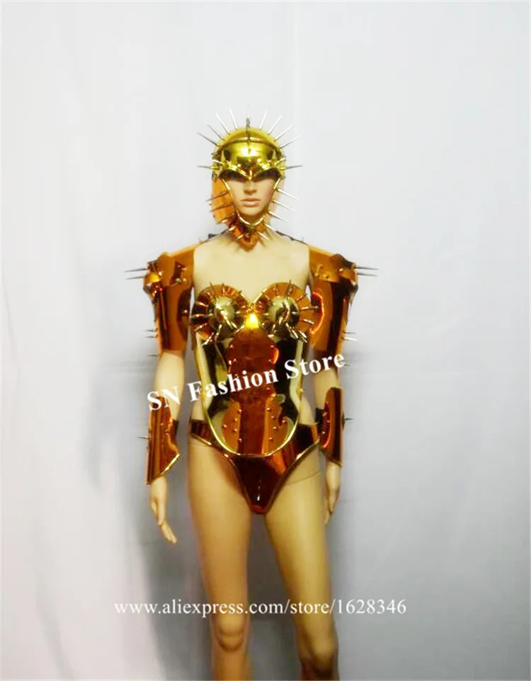 EC73 золотого цвета бронежилет сценический танцевальный костюм модельное платье