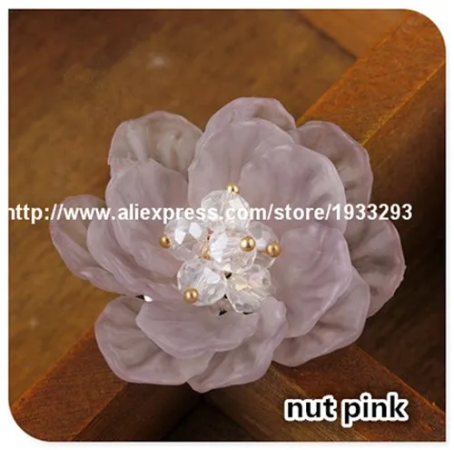 Nut pink 6 шт./лот, aprox, 40 мм, плоская задняя часть, стразы в виде листьев из смолы, цветочный дизайн для рукоделия, свадебные украшения, аксессуары для волос, сделай сам - Цвет: Nut pink