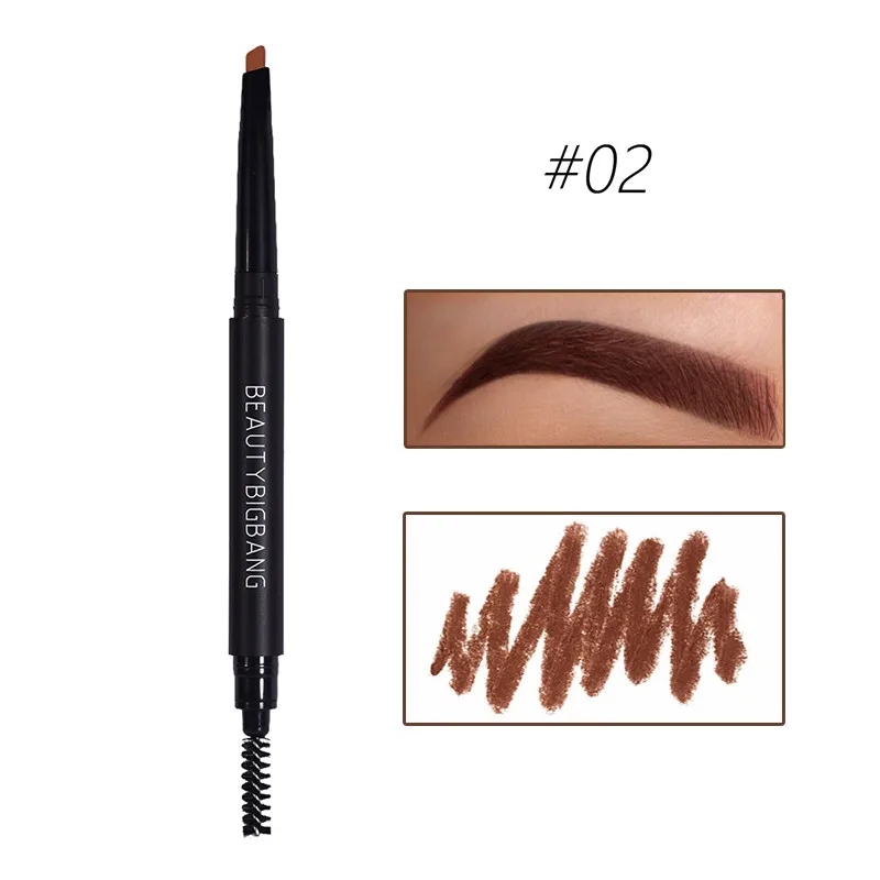 BeautyBigBang, 5 цветов, двухсторонний карандаш для бровей, водостойкий, стойкий, натуральный, вращающийся, треугольный, для бровей, тату, ручка для макияжа - Цвет: 2C
