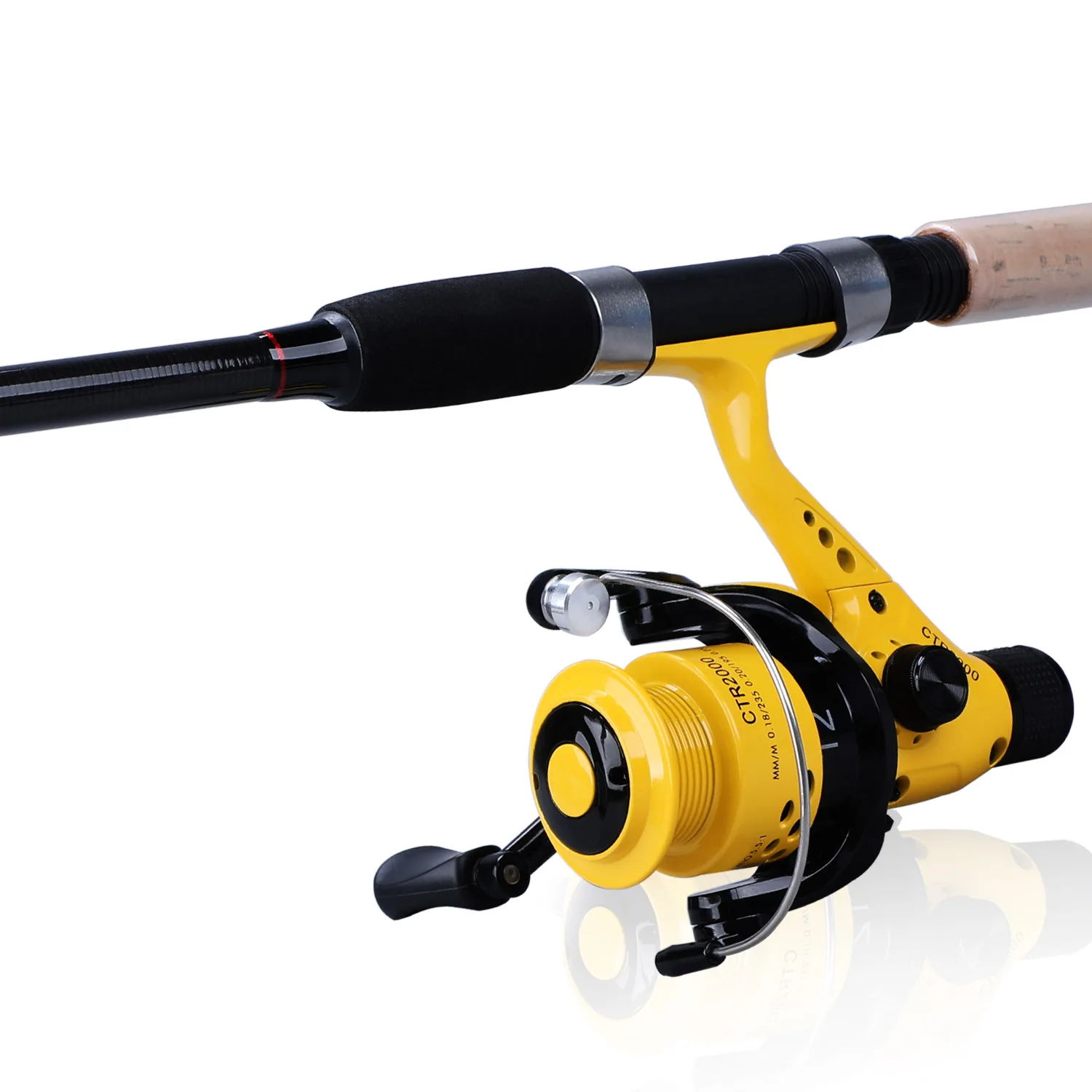 Sougayilang 6 Section Spinning Fishing Rod Combo M Power Carbon Fiber Fishing Rod with 11+1BB Carp Fishing Reel Pesca