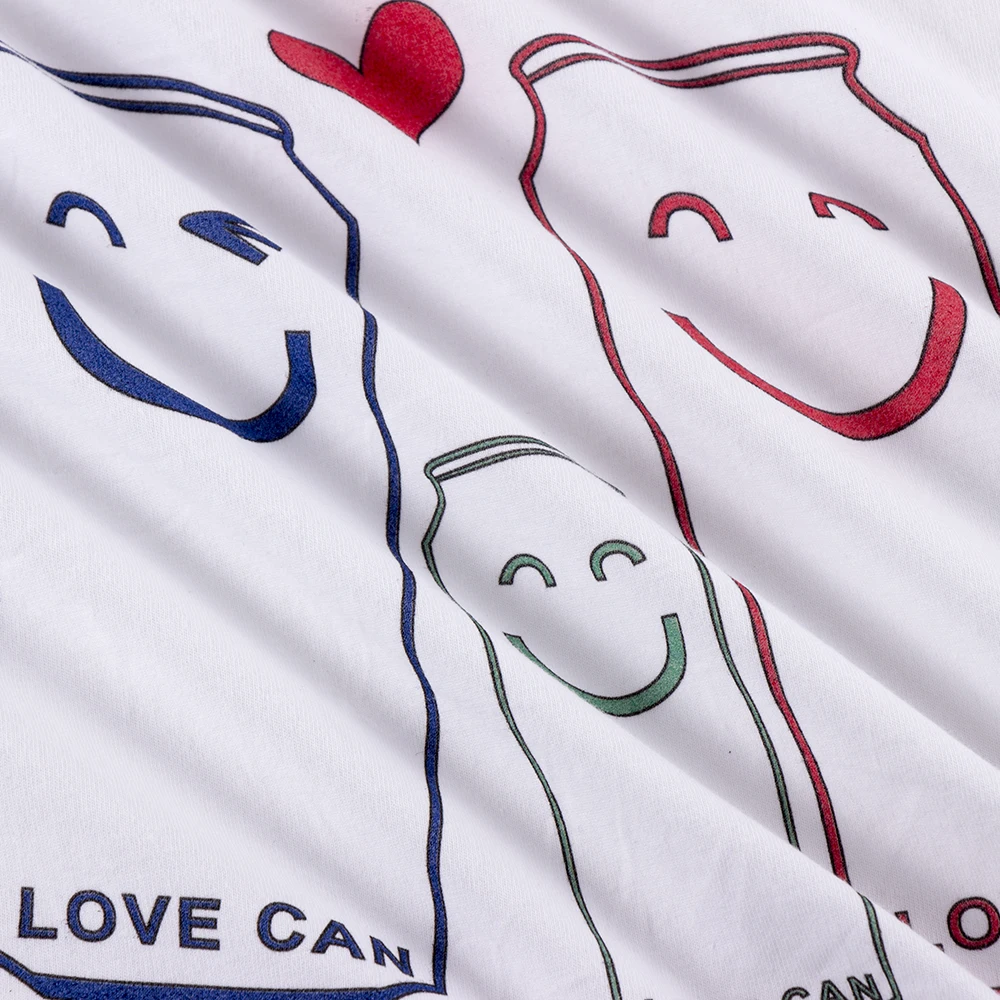 2019 футболка семейная одежда подходящая для матери и дочери с рисунком Love Can 100%