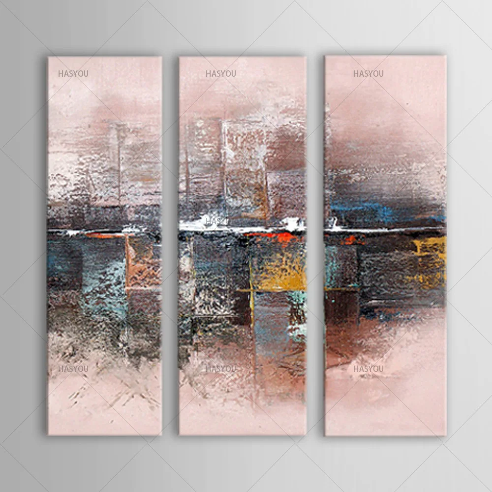3 шт. модный пейзаж абстрактная картина маслом современный холст ручная роспись