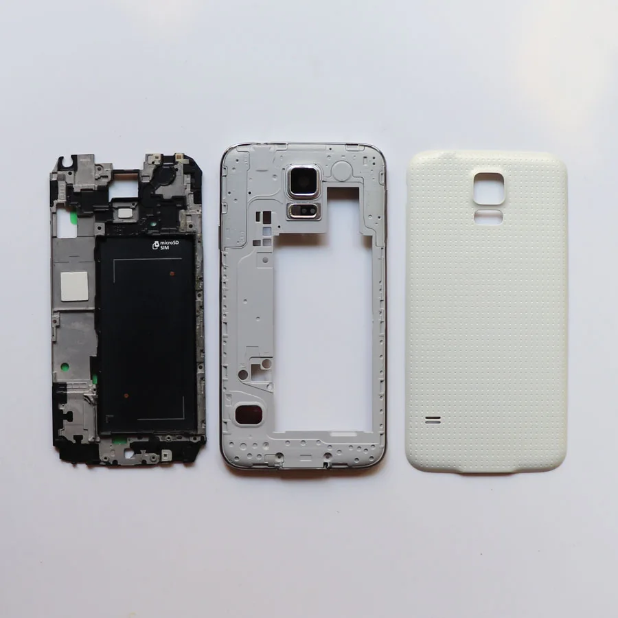 Original Full Housing Front Plate Frame Holder Bezel+ Back Cover Case+Middle Frame For Samsung Galaxy S5 G900F G900H G900P/M/T