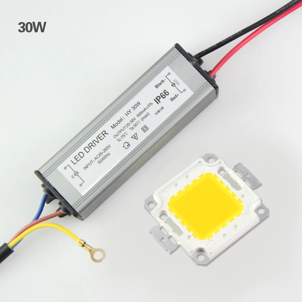 Мощный светодиодный COB настоящий 10 Вт 20 30 50 LED + источник питания прожектор матрица