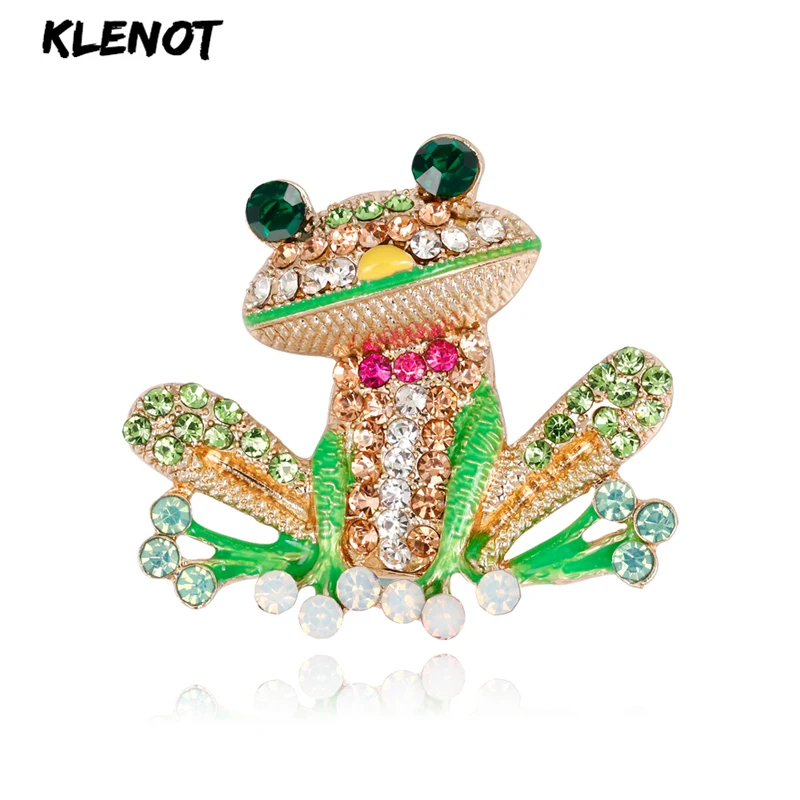 Шикарная Лягушка Брошь в виде насекомого Броши для женщин горный хрусталь полный