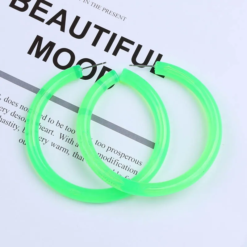 Женские акриловые серьги-гвоздики с большими кругами уличные ювелирные