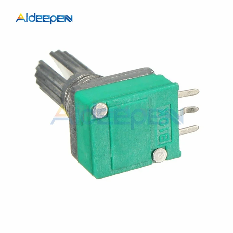 10 шт./лот 6 мм B10K 10K Ohm 3 Pin один линейный поворотный потенциометр 15 накатанный вал с