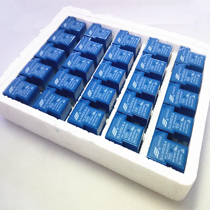 20 шт T90 катушка реле 24VDC 30A 250VAC 5 pin нормально открытый SLA SL A типа PCB.|coil relay|relay 24vdcrelay