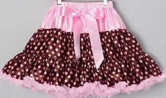 Новая популярная винтажная юбка-пачка для девочек коричневая Пышная
