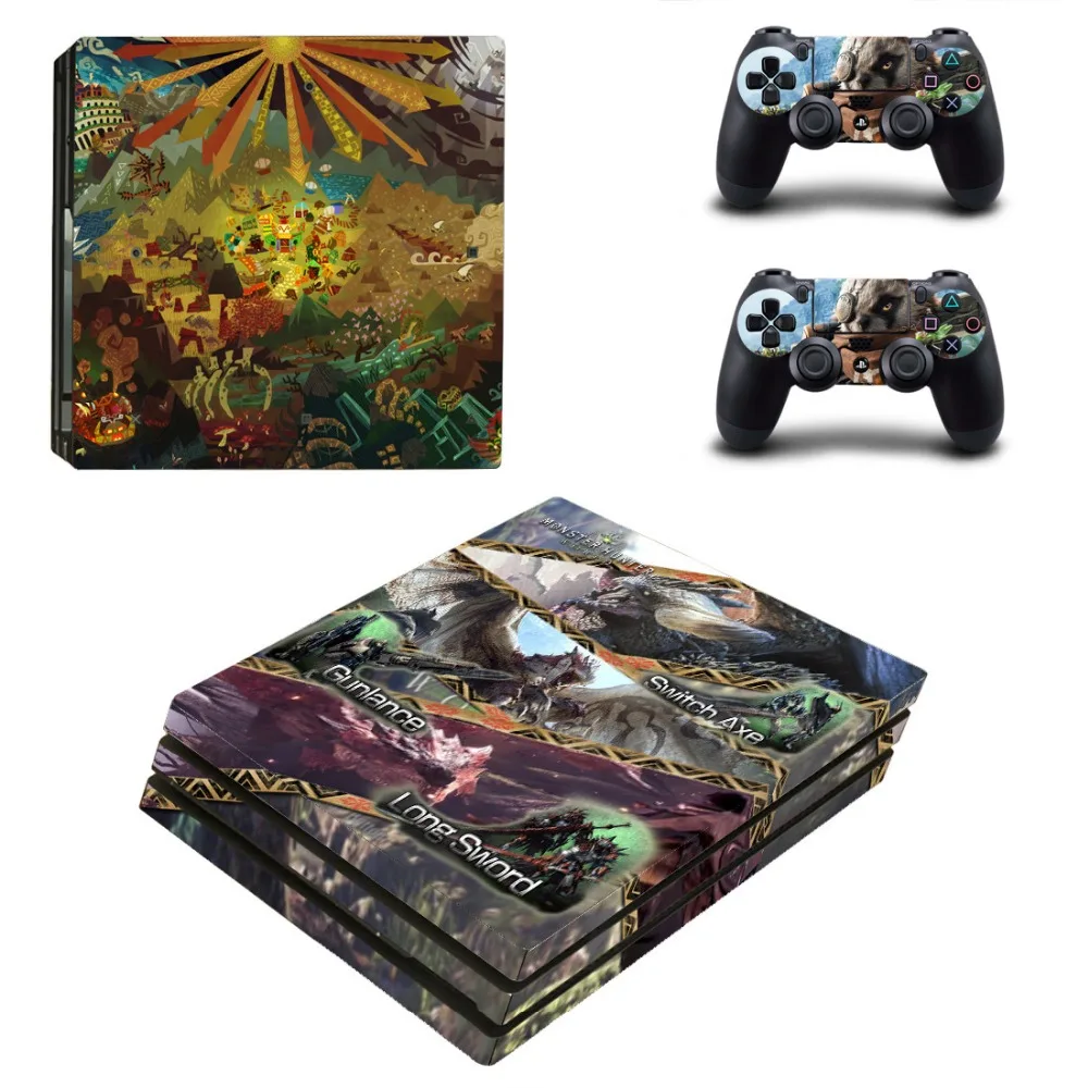 Наклейки для PS4 Pro Горячая игра Monste r Hunter World Skin Playstation 4 PRO наклейка на консоль и